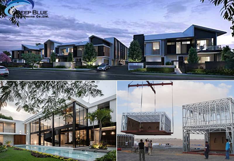 several cold-formed steel houses
