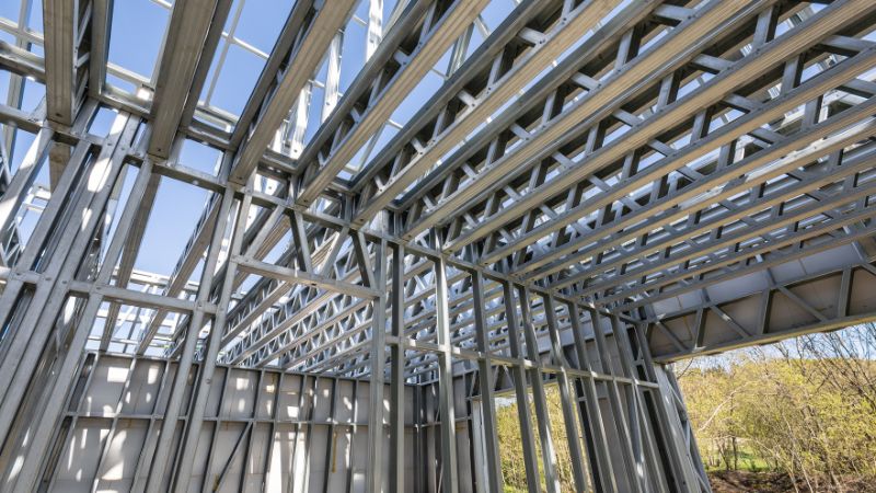 a building frame made of light gauge steel