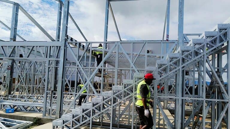 fiji townhouse light steel frame,workers
