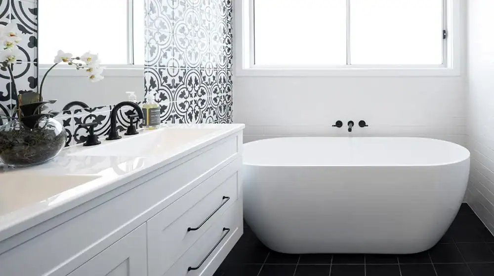 a bathroom in a prefab home
