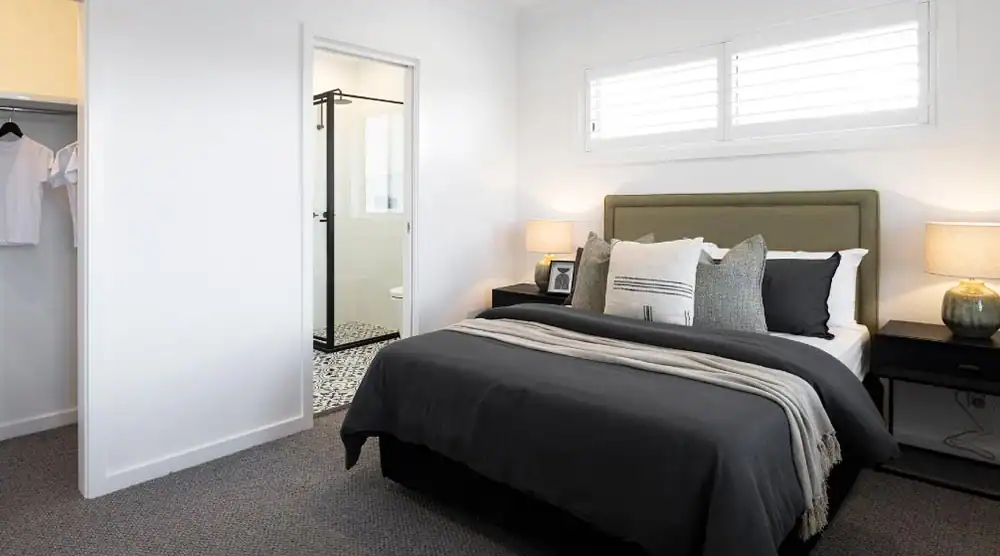 a bedroom in a prefab house