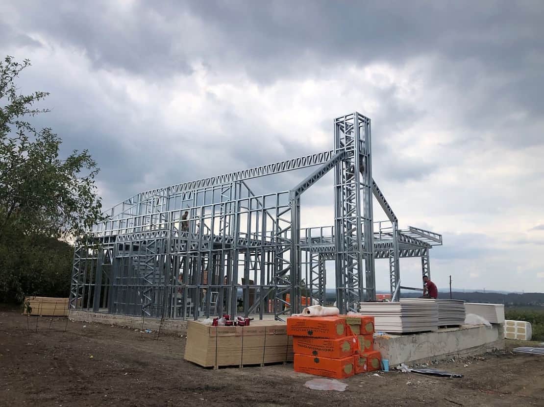 steel frame of a house