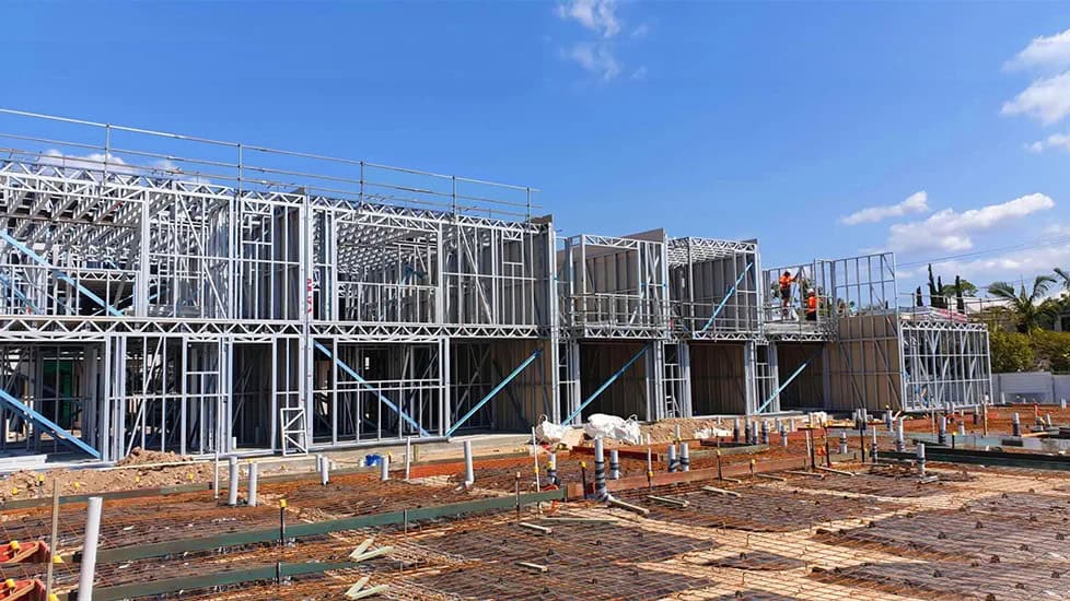 steel frame of a house