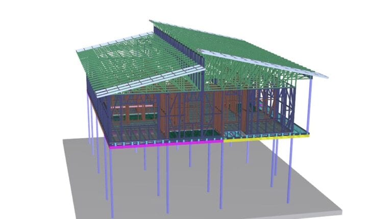 Lightweight house construction steel framing design for residential building projects.