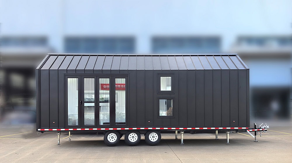 Portable tiny house for customizable living on wheels, perfect for minimalist lifestyles, outdoor adventures, or tiny home enthusiasts.