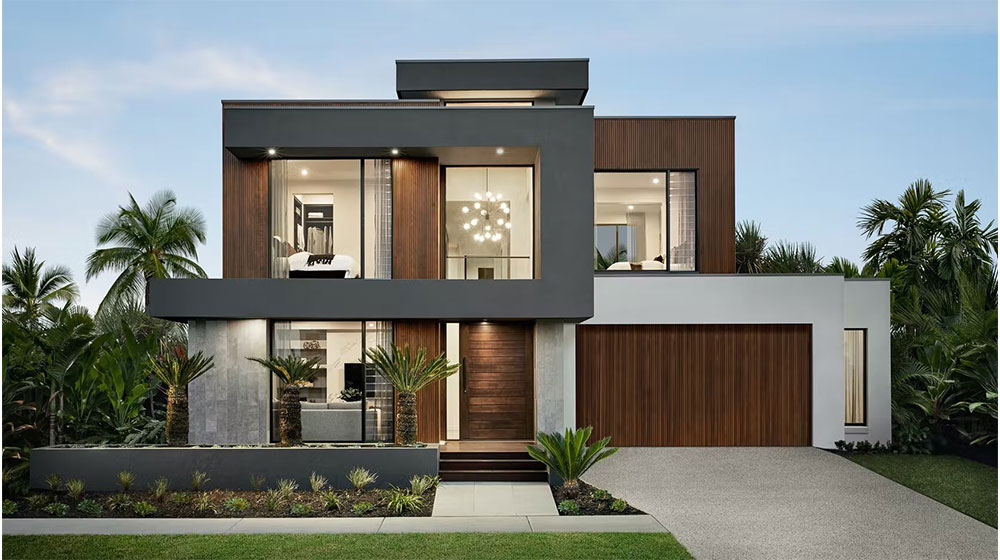 Stunning contemporary house featuring sleek architecture, modern finishes, and lush landscaping, perfect for upscale living and stylish outdoor spaces.