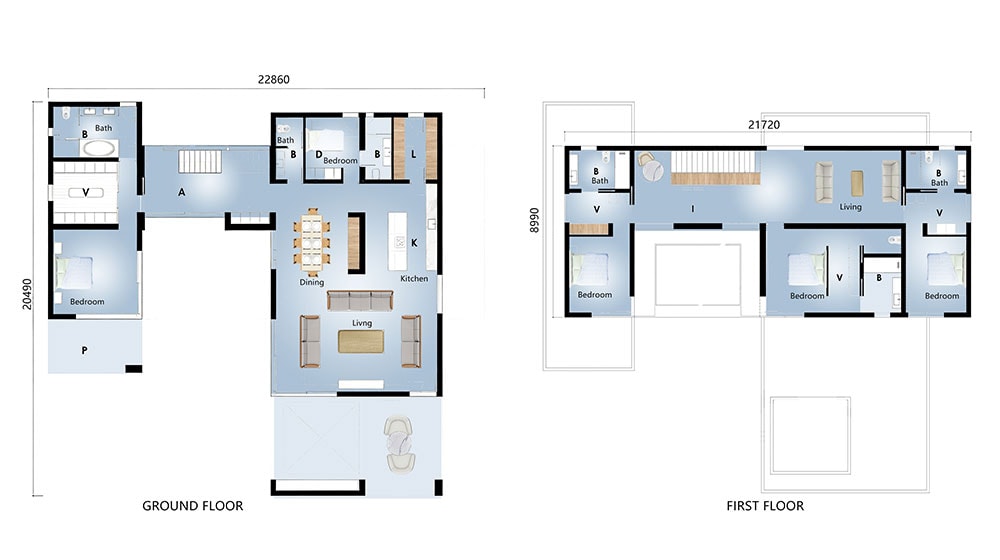 Modern minimalist steel home with efficient layout and spacious interiors.