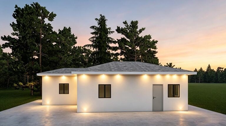 Eco-friendly prefab house with sleek design and energy-efficient features. Perfect for affordable granny flats or vacation homes, blending sustainability with contemporary style.