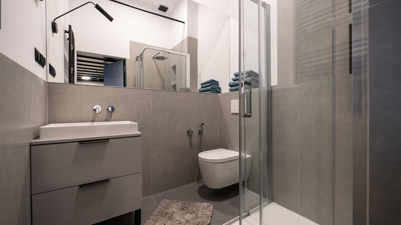 a modular bathroom pod intended for hotel and multi-families home