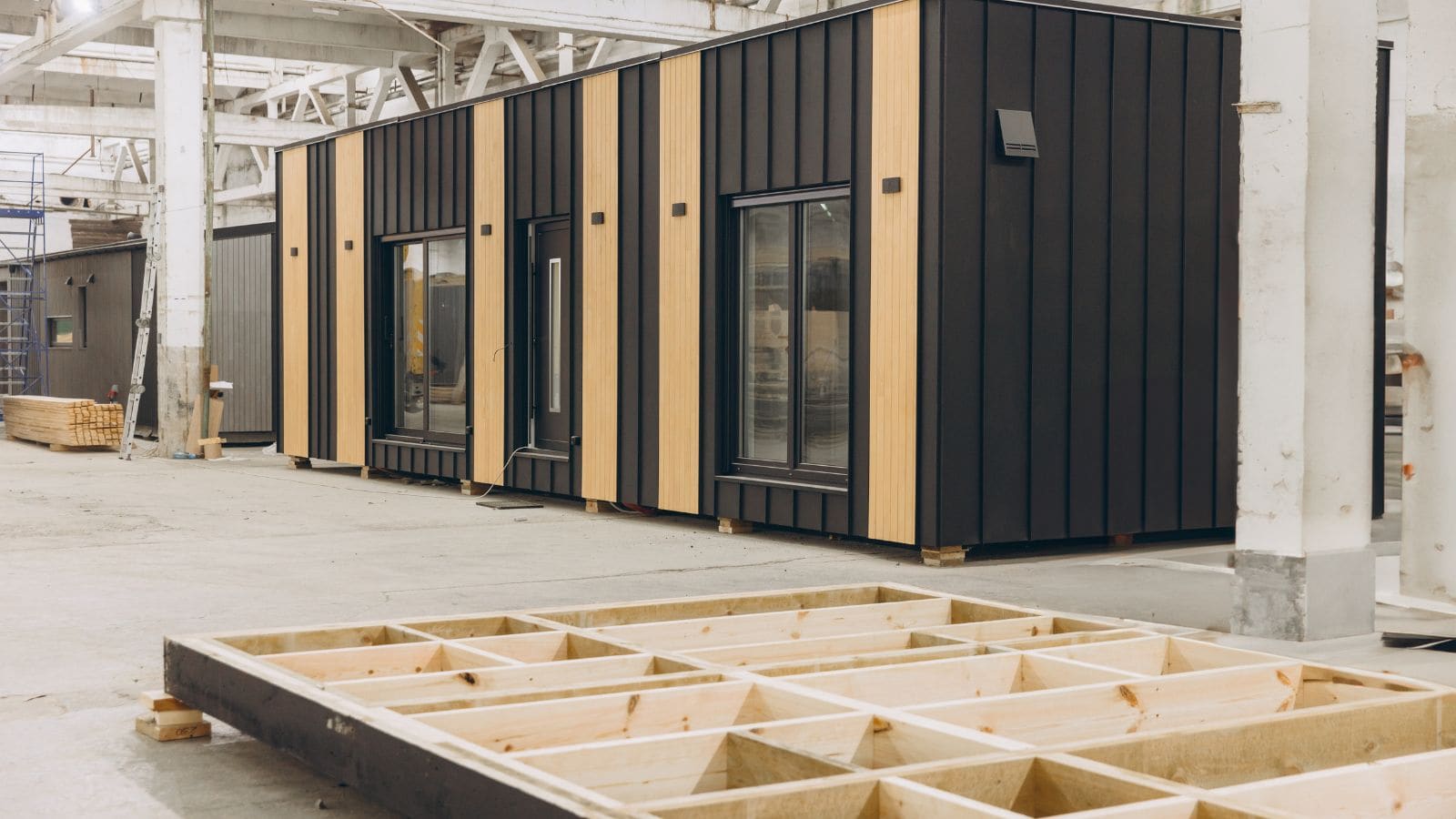 modular buildings inside a factory